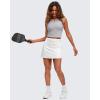 imageG4Free BareFeel Tennis Yoga Tank Tops Half Zip Workout Athletic Sleeveless Athleisure Tanks High Neck Gym Golf Slim FitChime Gray