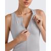 imageG4Free BareFeel Tennis Yoga Tank Tops Half Zip Workout Athletic Sleeveless Athleisure Tanks High Neck Gym Golf Slim FitChime Gray