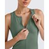 imageG4Free BareFeel Tennis Yoga Tank Tops Half Zip Workout Athletic Sleeveless Athleisure Tanks High Neck Gym Golf Slim FitGray Sage