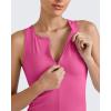 imageG4Free BareFeel Tennis Yoga Tank Tops Half Zip Workout Athletic Sleeveless Athleisure Tanks High Neck Gym Golf Slim FitHot Pink