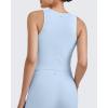 imageG4Free BareFeel Tennis Yoga Tank Tops Half Zip Workout Athletic Sleeveless Athleisure Tanks High Neck Gym Golf Slim FitLight Denim