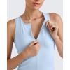 imageG4Free BareFeel Tennis Yoga Tank Tops Half Zip Workout Athletic Sleeveless Athleisure Tanks High Neck Gym Golf Slim FitLight Denim