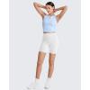 imageG4Free BareFeel Tennis Yoga Tank Tops Half Zip Workout Athletic Sleeveless Athleisure Tanks High Neck Gym Golf Slim FitLight Denim