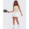 imageG4Free BareFeel Tennis Yoga Tank Tops Half Zip Workout Athletic Sleeveless Athleisure Tanks High Neck Gym Golf Slim FitLight Khaki
