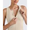 imageG4Free BareFeel Tennis Yoga Tank Tops Half Zip Workout Athletic Sleeveless Athleisure Tanks High Neck Gym Golf Slim FitLight Khaki