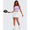 imageG4Free BareFeel Tennis Yoga Tank Tops Half Zip Workout Athletic Sleeveless Athleisure Tanks High Neck Gym Golf Slim FitLight Purple