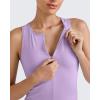 imageG4Free BareFeel Tennis Yoga Tank Tops Half Zip Workout Athletic Sleeveless Athleisure Tanks High Neck Gym Golf Slim FitLight Purple