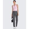 imageG4Free BareFeel Tennis Yoga Tank Tops Half Zip Workout Athletic Sleeveless Athleisure Tanks High Neck Gym Golf Slim FitPink