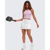 imageG4Free BareFeel Tennis Yoga Tank Tops Half Zip Workout Athletic Sleeveless Athleisure Tanks High Neck Gym Golf Slim FitPink