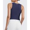 imageG4Free BareFeel Tennis Yoga Tank Tops Half Zip Workout Athletic Sleeveless Athleisure Tanks High Neck Gym Golf Slim FitRoyal Blue