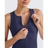 imageG4Free BareFeel Tennis Yoga Tank Tops Half Zip Workout Athletic Sleeveless Athleisure Tanks High Neck Gym Golf Slim FitRoyal Blue