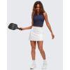 imageG4Free BareFeel Tennis Yoga Tank Tops Half Zip Workout Athletic Sleeveless Athleisure Tanks High Neck Gym Golf Slim FitRoyal Blue
