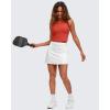 imageG4Free BareFeel Tennis Yoga Tank Tops Half Zip Workout Athletic Sleeveless Athleisure Tanks High Neck Gym Golf Slim FitRust Orange
