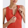 imageG4Free BareFeel Tennis Yoga Tank Tops Half Zip Workout Athletic Sleeveless Athleisure Tanks High Neck Gym Golf Slim FitRust Orange