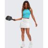imageG4Free BareFeel Tennis Yoga Tank Tops Half Zip Workout Athletic Sleeveless Athleisure Tanks High Neck Gym Golf Slim FitSky Blue