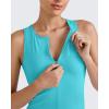 imageG4Free BareFeel Tennis Yoga Tank Tops Half Zip Workout Athletic Sleeveless Athleisure Tanks High Neck Gym Golf Slim FitSky Blue