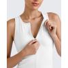 imageG4Free BareFeel Tennis Yoga Tank Tops Half Zip Workout Athletic Sleeveless Athleisure Tanks High Neck Gym Golf Slim FitWhite