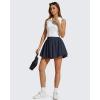 imageG4Free Chillwhisp Bubble Tennis Skirts for Women  14 Mini Athletic Ruffled Hem Casual Skorts Inner Shorts with 3 PocketsDark Navy