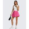 imageG4Free Chillwhisp Bubble Tennis Skirts for Women  14 Mini Athletic Ruffled Hem Casual Skorts Inner Shorts with 3 PocketsRose Pink