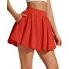 imageG4Free Chillwhisp Bubble Tennis Skirts for Women  14 Mini Athletic Ruffled Hem Casual Skorts Inner Shorts with 3 PocketsRust Orange