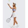 imageG4Free Chillwhisp Bubble Tennis Skirts for Women  14 Mini Athletic Ruffled Hem Casual Skorts Inner Shorts with 3 PocketsWhite