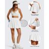 imageG4Free Chillwhisp Bubble Tennis Skirts for Women  14 Mini Athletic Ruffled Hem Casual Skorts Inner Shorts with 3 PocketsWhite
