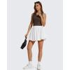 imageG4Free Chillwhisp Bubble Tennis Skirts for Women  14 Mini Athletic Ruffled Hem Casual Skorts Inner Shorts with 3 PocketsWhite