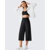 imageG4Free Chillwhisp Flowy Capri Pants for Women Lightweight Wide Leg Cropped Pants Elastic Waist Palazzo Capris for BeachBlack
