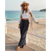 imageG4Free Chillwhisp Lightweight Drawstring Wide Leg Pants Womens Side Slit Flowy Travel Beach Pants SummerBlack