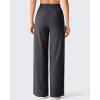 imageG4Free Chillwhisp Lightweight Drawstring Wide Leg Pants Womens Side Slit Flowy Travel Beach Pants SummerBlack
