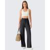 imageG4Free Chillwhisp Lightweight Drawstring Wide Leg Pants Womens Side Slit Flowy Travel Beach Pants SummerBlack