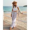 imageG4Free Chillwhisp Lightweight Drawstring Wide Leg Pants Womens Side Slit Flowy Travel Beach Pants SummerChime Gray