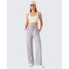 imageG4Free Chillwhisp Lightweight Drawstring Wide Leg Pants Womens Side Slit Flowy Travel Beach Pants SummerChime Gray