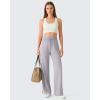 imageG4Free Chillwhisp Lightweight Drawstring Wide Leg Pants Womens Side Slit Flowy Travel Beach Pants SummerChime Gray