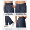 imageG4Free Chillwhisp Lightweight Drawstring Wide Leg Pants Womens Side Slit Flowy Travel Beach Pants SummerDark Blue