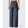 imageG4Free Chillwhisp Lightweight Drawstring Wide Leg Pants Womens Side Slit Flowy Travel Beach Pants SummerDark Blue