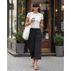 imageG4Free Chillwhisp Lightweight Flowy Wide Leg Capris Women  Front Seam Summer Cropped Pants for Travel BeachBlack