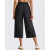 imageG4Free Chillwhisp Lightweight Flowy Wide Leg Capris Women  Front Seam Summer Cropped Pants for Travel BeachBlack
