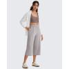 imageG4Free Chillwhisp Lightweight Flowy Wide Leg Capris Women  Front Seam Summer Cropped Pants for Travel BeachChime Gray