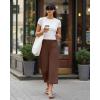 imageG4Free Chillwhisp Lightweight Flowy Wide Leg Capris Women  Front Seam Summer Cropped Pants for Travel BeachCoffee Brown