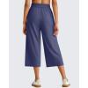 imageG4Free Chillwhisp Lightweight Flowy Wide Leg Capris Women  Front Seam Summer Cropped Pants for Travel BeachDusky Purple