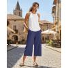 imageG4Free Chillwhisp Lightweight Flowy Wide Leg Capris Women  Front Seam Summer Cropped Pants for Travel BeachDusky Purple