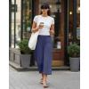 imageG4Free Chillwhisp Lightweight Flowy Wide Leg Capris Women  Front Seam Summer Cropped Pants for Travel BeachDusky Purple