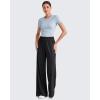 imageG4Free Chillwhisp Lightweight Flowy Wide Leg Pants Women Elastic Waist Palazzo Pants Summer Beach VacationBlack