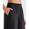 imageG4Free Chillwhisp Lightweight Flowy Wide Leg Pants Women Elastic Waist Palazzo Pants Summer Beach VacationBlack