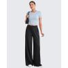 imageG4Free Chillwhisp Lightweight Flowy Wide Leg Pants Women Elastic Waist Palazzo Pants Summer Beach VacationBlack