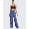 imageG4Free Chillwhisp Lightweight Flowy Wide Leg Pants Women Elastic Waist Palazzo Pants Summer Beach VacationDusky Purple