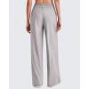 imageG4Free Chillwhisp Lightweight Flowy Wide Leg Pants Women Elastic Waist Palazzo Pants Summer Beach VacationGrey