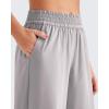 imageG4Free Chillwhisp Lightweight Flowy Wide Leg Pants Women Elastic Waist Palazzo Pants Summer Beach VacationGrey
