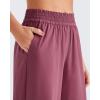 imageG4Free Chillwhisp Lightweight Flowy Wide Leg Pants Women Elastic Waist Palazzo Pants Summer Beach VacationWine